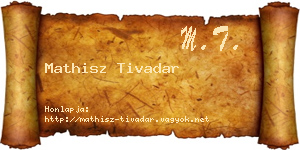 Mathisz Tivadar névjegykártya